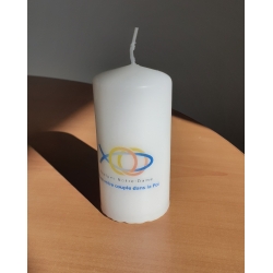 Bougie blanche logo END 10x5cm