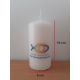 Bougie blanche logo END 10x5cm - dimensions